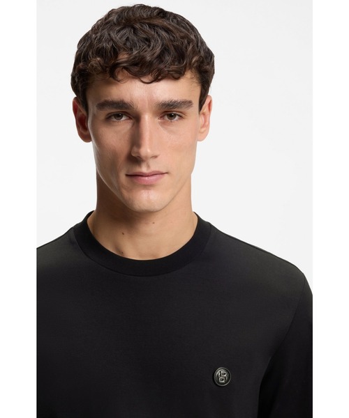 BOSS(ボス)の「シルケットコットン Tシャツ Double Bモノグラム(Tシャツ/カットソー・メンズ・カーキ/ホワイト/ブラック・XXL/L/XL/M/S)」の8枚目の写真