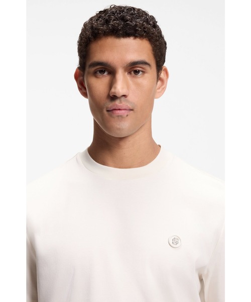 BOSS(ボス)の「シルケットコットン Tシャツ Double Bモノグラム(Tシャツ/カットソー・メンズ・カーキ/ホワイト/ブラック・XXL/L/XL/M/S)」の4枚目の写真