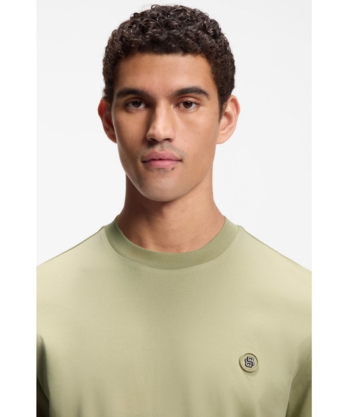 BOSS(ボス)の「シルケットコットン Tシャツ Double Bモノグラム(Tシャツ/カットソー・メンズ・カーキ/ホワイト/ブラック・XXL/L/XL/M/S)」の12枚目の写真