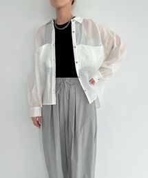 GARAGE OF GOOD CLOTHING | リネン切り替えポケットショート丈シャツ(シャツ/ブラウス)