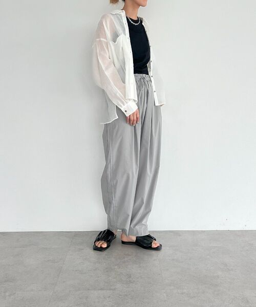 GARAGE OF GOOD CLOTHING(ガレージオブグッドクロージング)の「リネン切り替えポケットショート丈シャツ(シャツ/ブラウス・レディース・ブラウン/オレンジ/オフホワイト・FREE)」の11枚目の写真