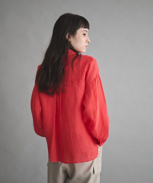 GARAGE OF GOOD CLOTHING(ガレージオブグッドクロージング)の「リネン切り替えポケットショート丈シャツ(シャツ/ブラウス・レディース・ブラウン/オレンジ/オフホワイト・FREE)」の17枚目の写真