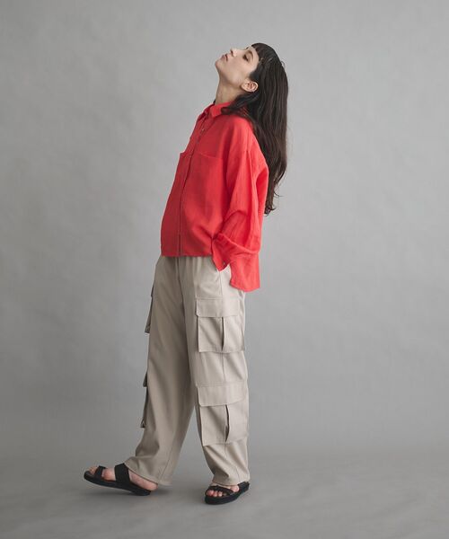 GARAGE OF GOOD CLOTHING(ガレージオブグッドクロージング)の「リネン切り替えポケットショート丈シャツ(シャツ/ブラウス・レディース・ブラウン/オレンジ/オフホワイト・FREE)」の18枚目の写真
