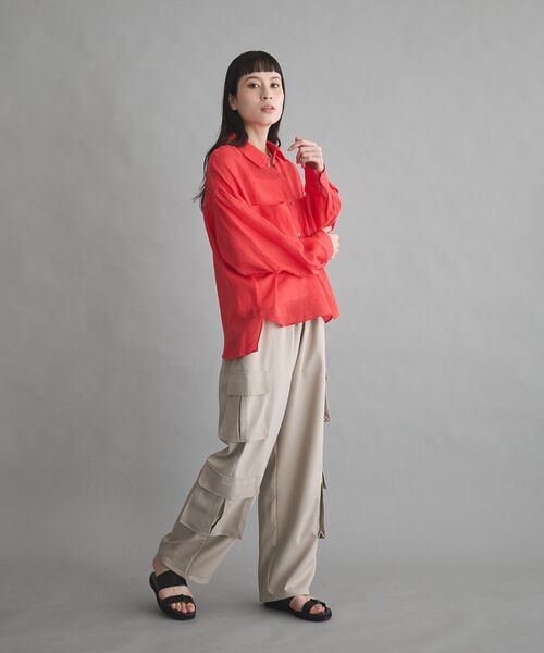 GARAGE OF GOOD CLOTHING(ガレージオブグッドクロージング)の「リネン切り替えポケットショート丈シャツ(シャツ/ブラウス・レディース・ブラウン/オレンジ/オフホワイト・FREE)」の19枚目の写真