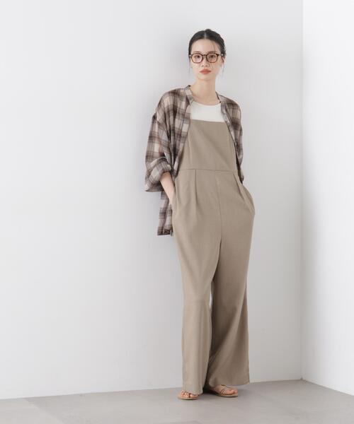 NANO universe（ナノユニバース）の「シアーチェックプリントピンタックスタンドカラーブラウス（シャツ/ブラウス・レディース・ブラック/ベージュ/ネイビー・FREE）」の14枚目の写真