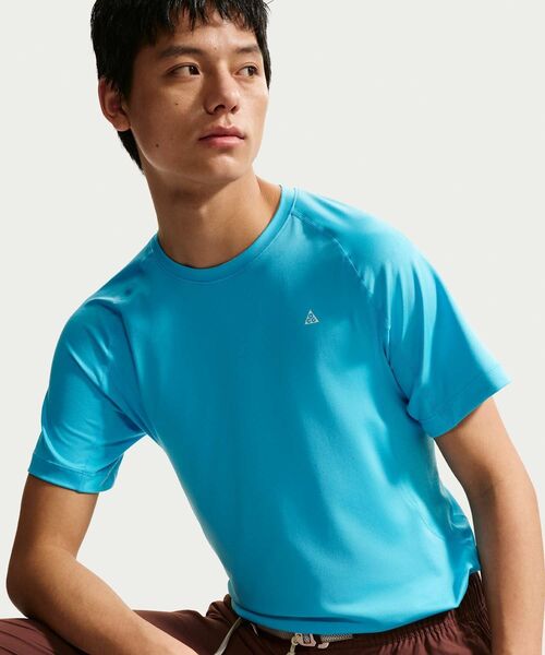 ACG(エィシージー)の「ナイキ ACG "Wildsee" メンズ Dri-FIT ショートスリーブ インナー トップス / Nike ACG "Wildsee" Men's Dri-FIT Short-Sleeve Base Layer Top IO1453-416 Baltic Blue(Tシャツ/カットソー・メンズ・ブルー系その他2・XL/S/M/L/2XL)」の12枚目の写真