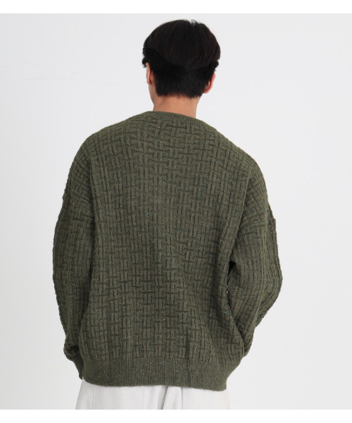 BUTTON SEOUL(ボタンソウル)の「ワッフルボカシラウンドオーバーサイズニット(カーキ)(ニット/セーター・メンズ・その他・L/XL)」の8枚目の写真