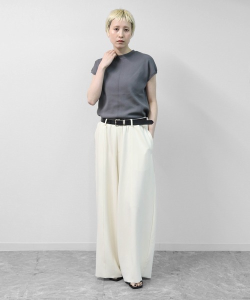 THE CELL.(ザセルドット)の「カットジョーゼット セルフカット コクーンワイド イージーパンツ SELF-CUT COCOON WIDE EASYPANTS(その他パンツ・レディース・アイボリー/グレイッシュベージュ/チャコールグレー/ブラック/ブラウン・FREE)」の9枚目の写真