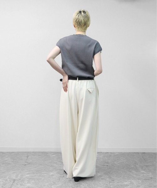 THE CELL.(ザセルドット)の「カットジョーゼット セルフカット コクーンワイド イージーパンツ SELF-CUT COCOON WIDE EASYPANTS(その他パンツ・レディース・アイボリー/グレイッシュベージュ/チャコールグレー/ブラック/ブラウン・FREE)」の7枚目の写真