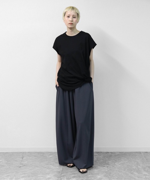 THE CELL.(ザセルドット)の「カットジョーゼット セルフカット コクーンワイド イージーパンツ SELF-CUT COCOON WIDE EASYPANTS(その他パンツ・レディース・アイボリー/グレイッシュベージュ/チャコールグレー/ブラック/ブラウン・FREE)」の15枚目の写真