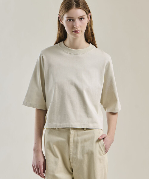 handvaerk（ハンドバーク）の「handvaerk | コットン クルーネック半袖Tシャツ SOLID WOMEN（Tシャツ/カットソー・レディース・ホワイト系その他/ブラウン系その他/ブルー系その他・S）」の4枚目の写真