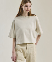 handvaerk | コットン クルーネック半袖Tシャツ SOLID WOMEN
