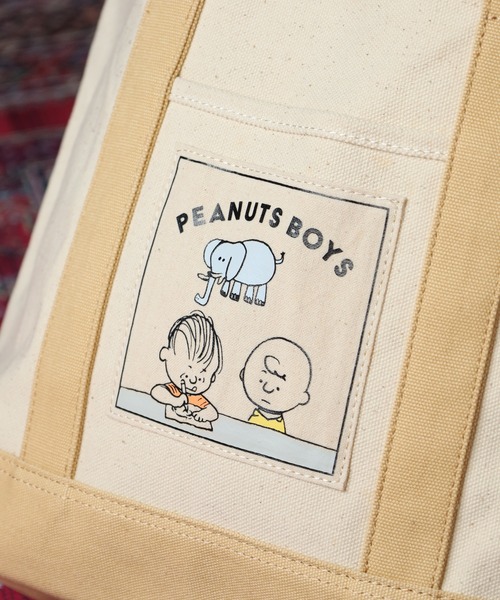 SNOOPY(スヌーピー)の「SNOOPY スヌーピー トートバッグ Peanuts Boys(トートバッグ・レディース・ベージュ/イエロー・FREE)」の4枚目の写真