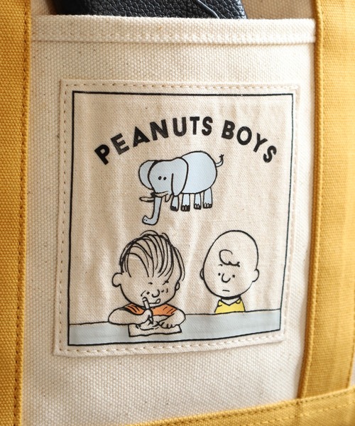 SNOOPY(スヌーピー)の「SNOOPY スヌーピー トートバッグ Peanuts Boys(トートバッグ・レディース・ベージュ/イエロー・FREE)」の8枚目の写真