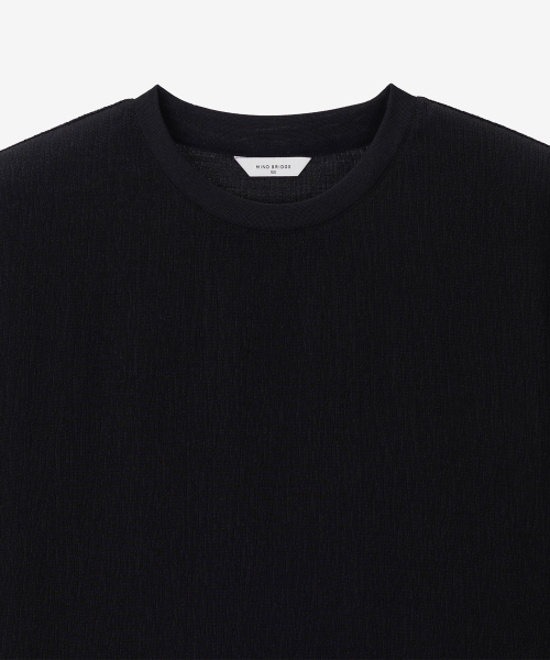 MINDBRIDGE(マインドブリッジ)の「クリンクルセミオーバーフィットTシャツ MYTS3130(Tシャツ/カットソー・メンズ・ブラック・100/110/95/105)」の5枚目の写真
