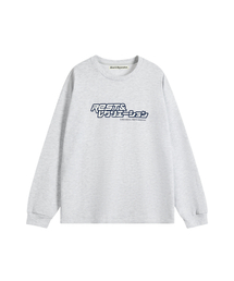 ANIME LOGO LONG SLEEVE TOP - LIGHT GREY