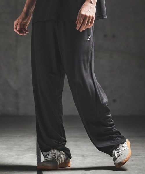 GLIMCLAP(グリムクラップ)の「mp14934- Sheer Waffle Fabric Track Pants トラックパンツ(202-061-gls-cg)(その他パンツ・メンズ・キナリ/パープル/ブラック・S/M/L)」の3枚目の写真
