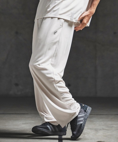 GLIMCLAP(グリムクラップ)の「mp14934- Sheer Waffle Fabric Track Pants トラックパンツ(202-061-gls-cg)(その他パンツ・メンズ・キナリ/パープル/ブラック・S/M/L)」の5枚目の写真