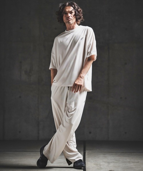 GLIMCLAP(グリムクラップ)の「mp14934- Sheer Waffle Fabric Track Pants トラックパンツ(202-061-gls-cg)(その他パンツ・メンズ・キナリ/パープル/ブラック・S/M/L)」の10枚目の写真