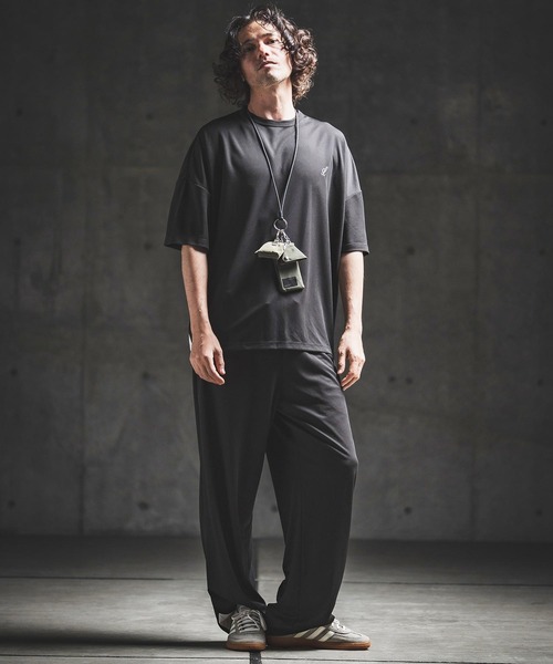GLIMCLAP(グリムクラップ)の「mp14934- Sheer Waffle Fabric Track Pants トラックパンツ(202-061-gls-cg)(その他パンツ・メンズ・キナリ/パープル/ブラック・S/M/L)」の13枚目の写真