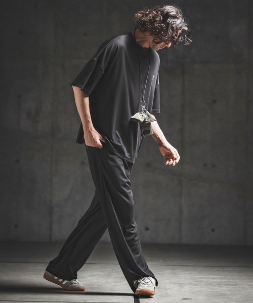 GLIMCLAP(グリムクラップ)の「mp14934- Sheer Waffle Fabric Track Pants トラックパンツ(202-061-gls-cg)(その他パンツ・メンズ・キナリ/パープル/ブラック・S/M/L)」の14枚目の写真