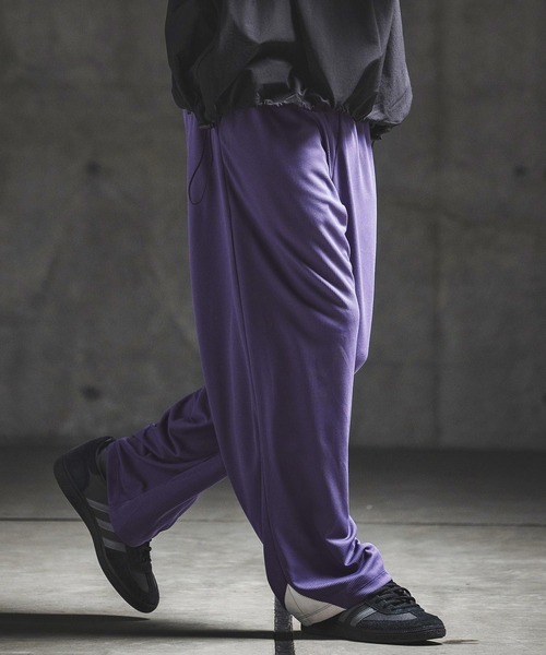 GLIMCLAP(グリムクラップ)の「mp14934- Sheer Waffle Fabric Track Pants トラックパンツ(202-061-gls-cg)(その他パンツ・メンズ・キナリ/パープル/ブラック・S/M/L)」の17枚目の写真