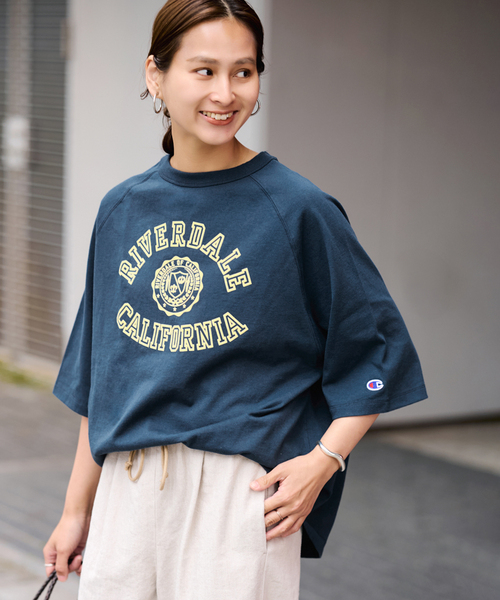 FRAMeWORK（フレームワーク）の「CHAMPION/チャンピオン 別注14s/1 Jesey RAGLAN Tシャツ（Tシャツ/カットソー・レディース・ネイビー/スミクロ/グリーン/キャメル・FREE）」の12枚目の写真