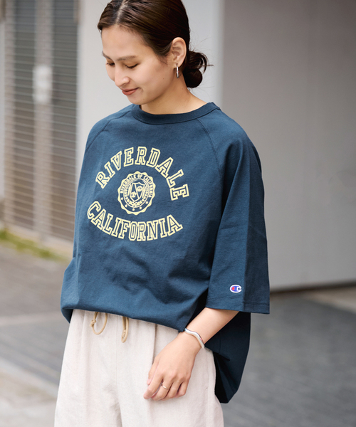 FRAMeWORK（フレームワーク）の「CHAMPION/チャンピオン 別注14s/1 Jesey RAGLAN Tシャツ（Tシャツ/カットソー・レディース・ネイビー/スミクロ/グリーン/キャメル・FREE）」の13枚目の写真
