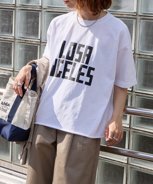 L.A FRONT 抽鬚印花短袖T恤