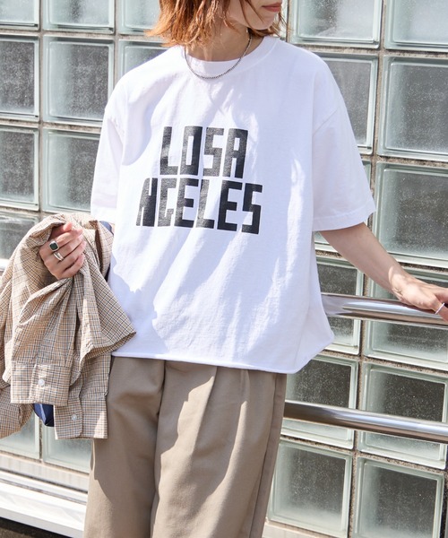 L.A FRONT 抽鬚印花短袖T恤