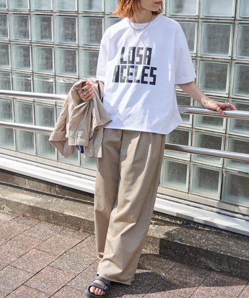 L.A FRONT 抽鬚印花短袖T恤