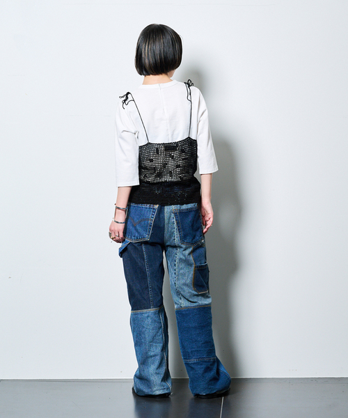 SAYAKADAVIS(サヤカディヴィス)の「SAYAKA DAVIS CROCHET CAMISOLE WKT130-PC:キャミブラウス(シャツ/ブラウス・レディース・ブラック・X-SMALL)」の6枚目の写真