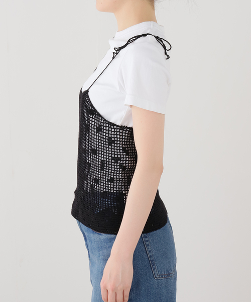 SAYAKADAVIS(サヤカディヴィス)の「SAYAKA DAVIS CROCHET CAMISOLE WKT130-PC:キャミブラウス(シャツ/ブラウス・レディース・ブラック・X-SMALL)」の8枚目の写真