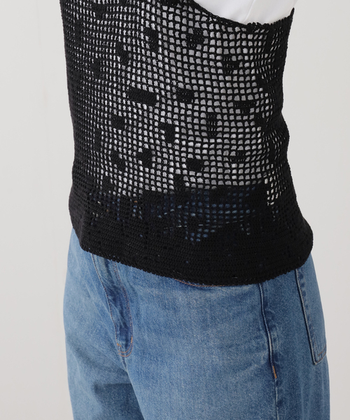 SAYAKADAVIS(サヤカディヴィス)の「SAYAKA DAVIS CROCHET CAMISOLE WKT130-PC:キャミブラウス(シャツ/ブラウス・レディース・ブラック・X-SMALL)」の12枚目の写真