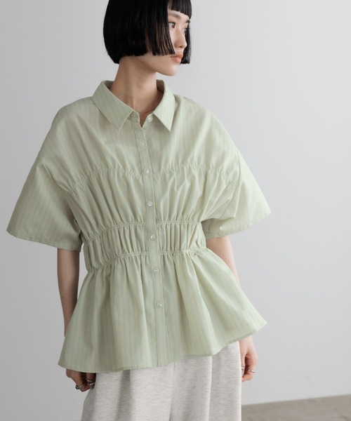 LOWRYS FARM(ローリーズファーム)の「ストライプシャーリングSS 675847(Tシャツ/カットソー・レディース・ブルー/ベージュ/グリーン・FREE)」の10枚目の写真