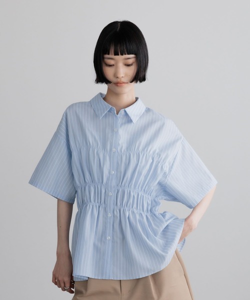 LOWRYS FARM(ローリーズファーム)の「ストライプシャーリングSS 675847(Tシャツ/カットソー・レディース・ブルー/ベージュ/グリーン・FREE)」の14枚目の写真