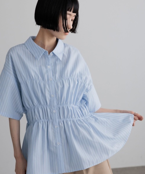LOWRYS FARM(ローリーズファーム)の「ストライプシャーリングSS 675847(Tシャツ/カットソー・レディース・ブルー/ベージュ/グリーン・FREE)」の16枚目の写真
