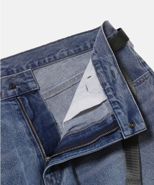 MOIF（モイフ）の「[SS26] WIDE 6P BELTED DENIM PANTS / WASHED INDIGO（デニムパンツ・メンズ・その他・1(S)/2(M)/3(L)）」の9枚目の写真