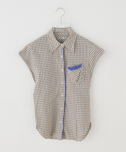 OPEN Yy(オープンワイワイ)の「【Geek Office / ギークオフィス】OPEN YY / Woven COLOR BLOCK WIRE SHIRT(シャツ/ブラウス・レディース・ベージュ・SMALL)」の1枚目の写真