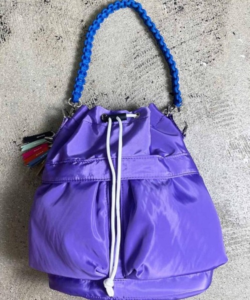 BACKYARD FAMILY(バックヤードファミリー)の「cheek チーク kinchaku code 2WAY tote(トートバッグ・レディース・カーキ/ブラック/グレー/パープル/イエロー/オレンジ/ベージュ/グリーン/ピンク/ホワイト・FREE)」の7枚目の写真