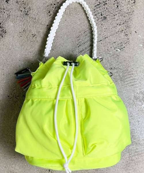 BACKYARD FAMILY(バックヤードファミリー)の「cheek チーク kinchaku code 2WAY tote(トートバッグ・レディース・カーキ/ブラック/グレー/パープル/イエロー/オレンジ/ベージュ/グリーン/ピンク/ホワイト・FREE)」の8枚目の写真
