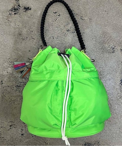 BACKYARD FAMILY(バックヤードファミリー)の「cheek チーク kinchaku code 2WAY tote(トートバッグ・レディース・カーキ/ブラック/グレー/パープル/イエロー/オレンジ/ベージュ/グリーン/ピンク/ホワイト・FREE)」の6枚目の写真