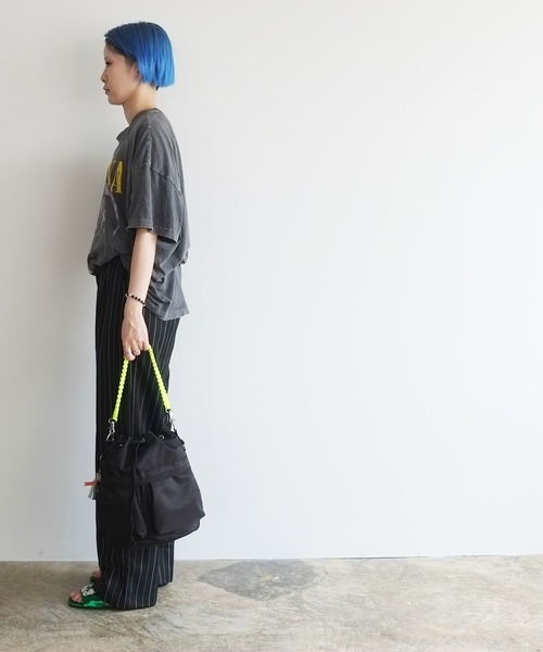 BACKYARD FAMILY(バックヤードファミリー)の「cheek チーク kinchaku code 2WAY tote(トートバッグ・レディース・カーキ/ブラック/グレー/パープル/イエロー/オレンジ/ベージュ/グリーン/ピンク/ホワイト・FREE)」の15枚目の写真