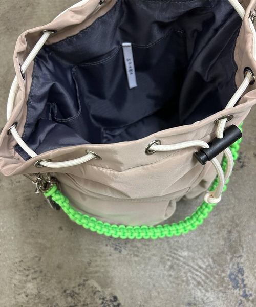 BACKYARD FAMILY(バックヤードファミリー)の「cheek チーク kinchaku code 2WAY tote(トートバッグ・レディース・カーキ/ブラック/グレー/パープル/イエロー/オレンジ/ベージュ/グリーン/ピンク/ホワイト・FREE)」の19枚目の写真