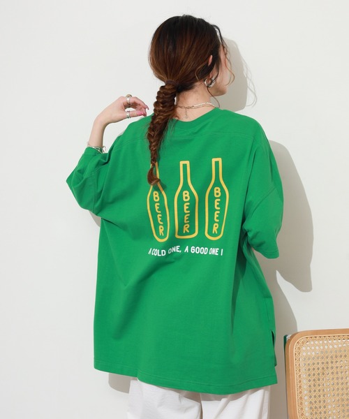 FUNALIVE(ファンアライブ)の「オリオンビール切替プルオーバー 半袖(Tシャツ/カットソー・レディース・レッド/グリーン/ネイビー・M~L)」の7枚目の写真