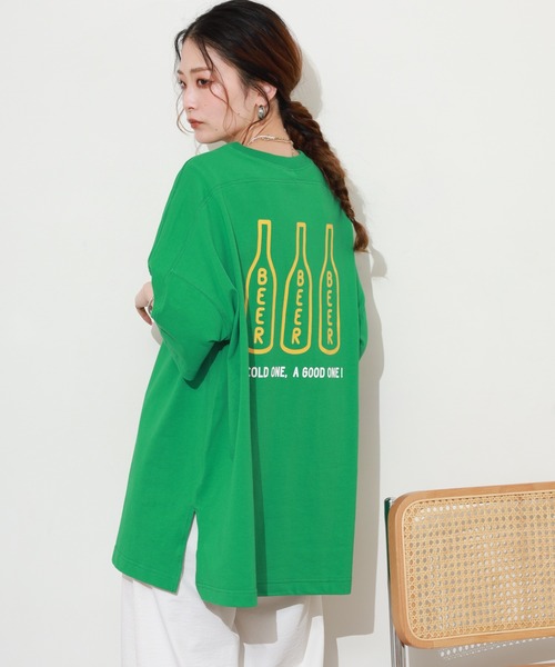 FUNALIVE(ファンアライブ)の「オリオンビール切替プルオーバー 半袖(Tシャツ/カットソー・レディース・レッド/グリーン/ネイビー・M~L)」の8枚目の写真