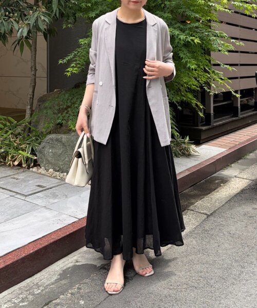 Jena espace merveilleux(ジェナ エスパスメルヴェイユ)の「コットンボイルノースリワンピース(ワンピース・レディース・アイボリー/ブラック・FREE)」の2枚目の写真