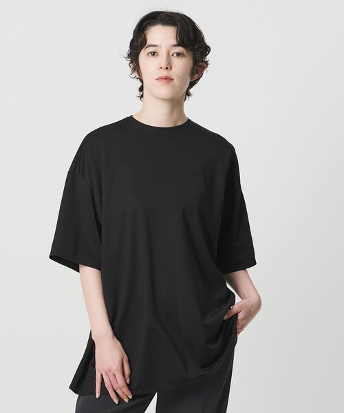 MARW UNITED ARROWS(マルゥ ユナイテッドアローズ)の「<MARW UNITED ARROWS>ポンチ オーバー Tシャツ 接触冷感(Tシャツ/カットソー・レディース・ホワイト/ブラック・FREE)」の2枚目の写真