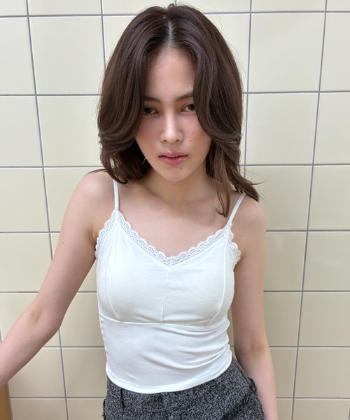 FUULLY STUDIO(フーリィーステューディオ)の「レーストリムカップ付きキャミソール(キャミソール・レディース・グレー/ホワイト/ブラック・FREE)」の9枚目の写真