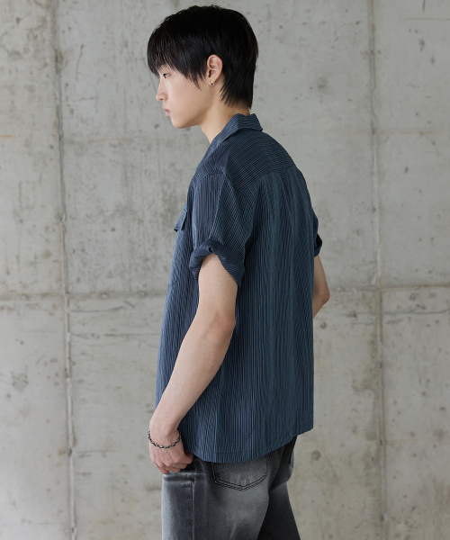 P.IN.O(ピインオ)の「ウェスタンオープンカラー ハーフシャツ - ネイビー(シャツ/ブラウス・メンズ・その他・MEDIUM/LARGE/X-LARGE)」の3枚目の写真
